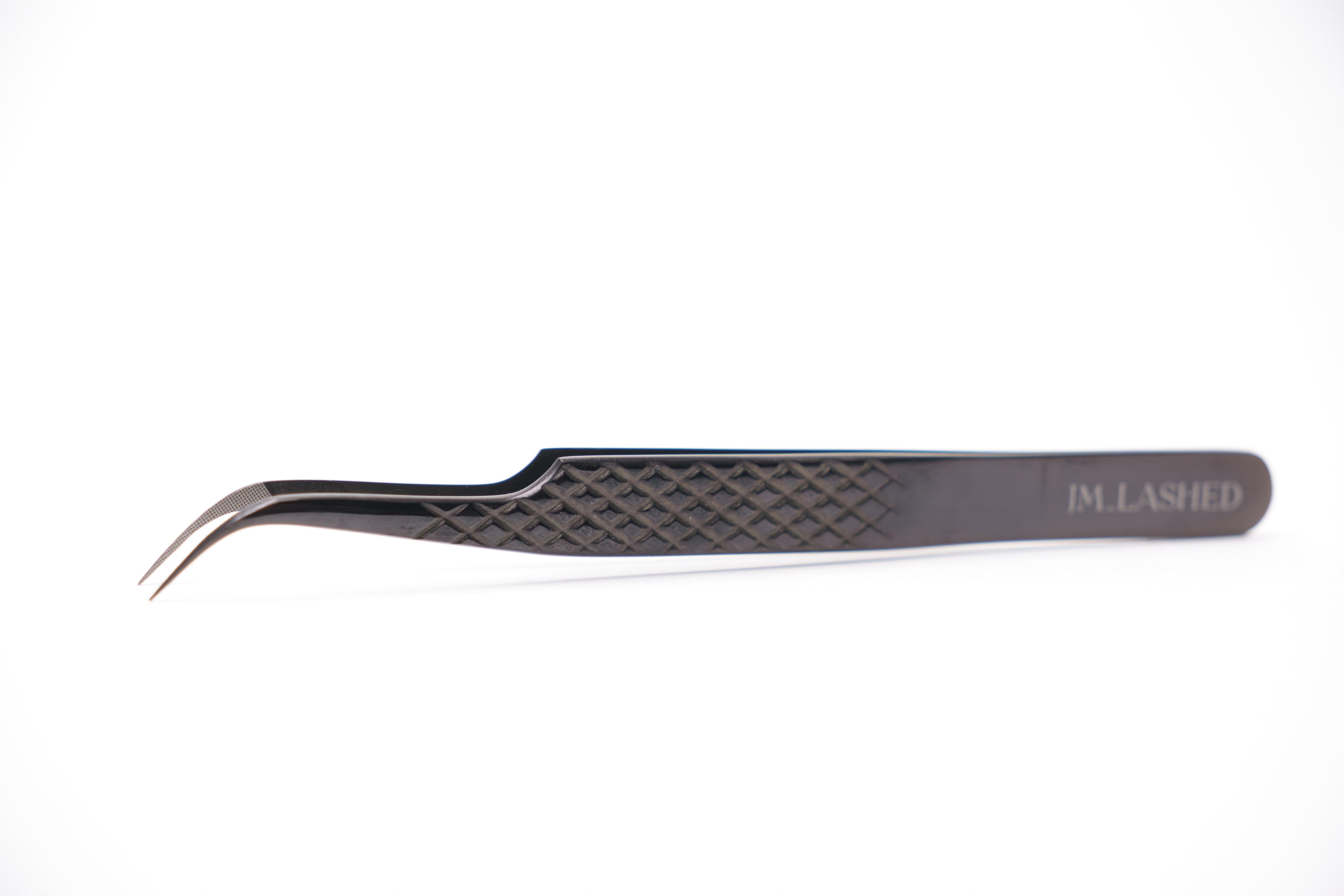 Strong Curved Black Fiber Tweezers