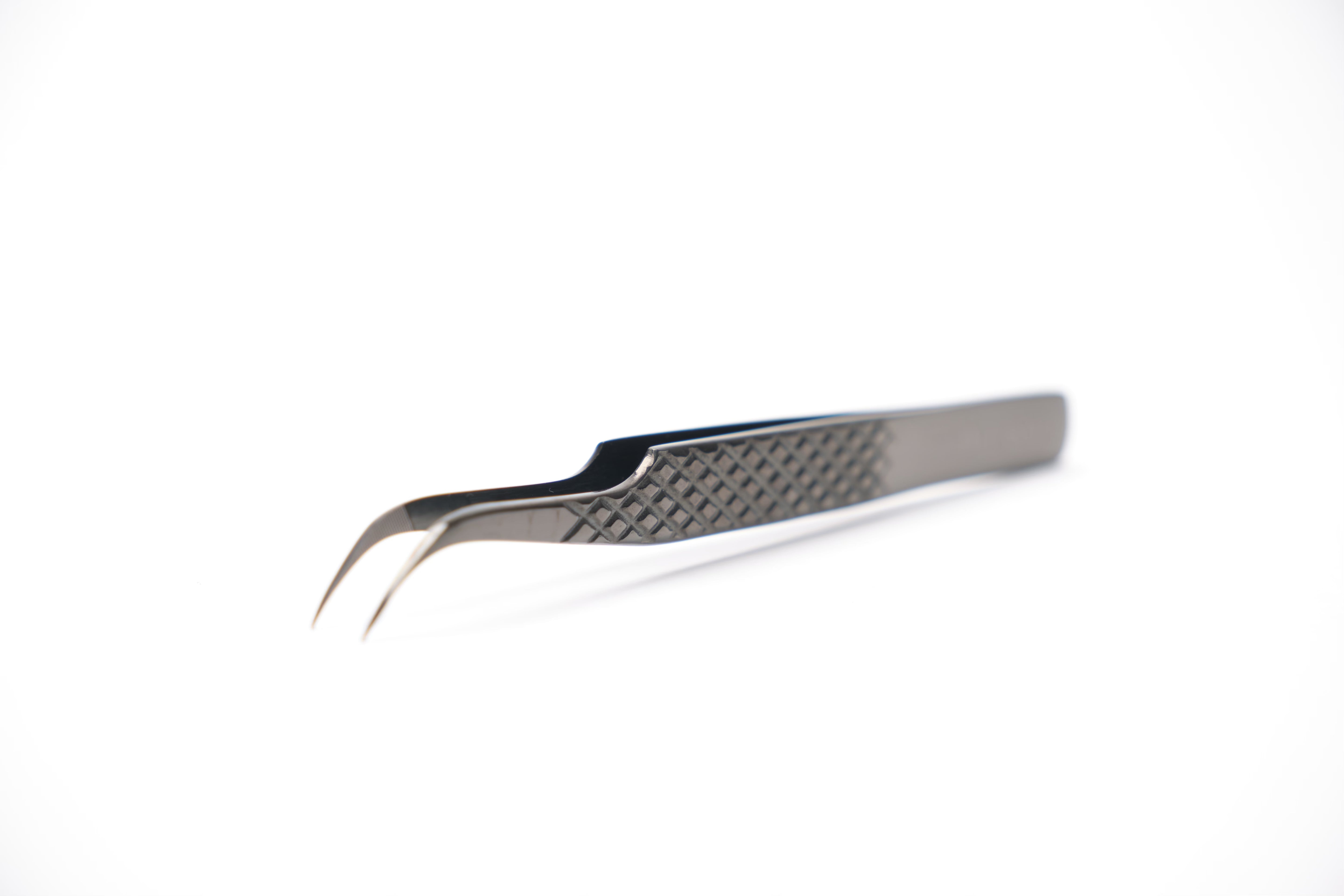 Strong Curved Black Fiber Tweezers