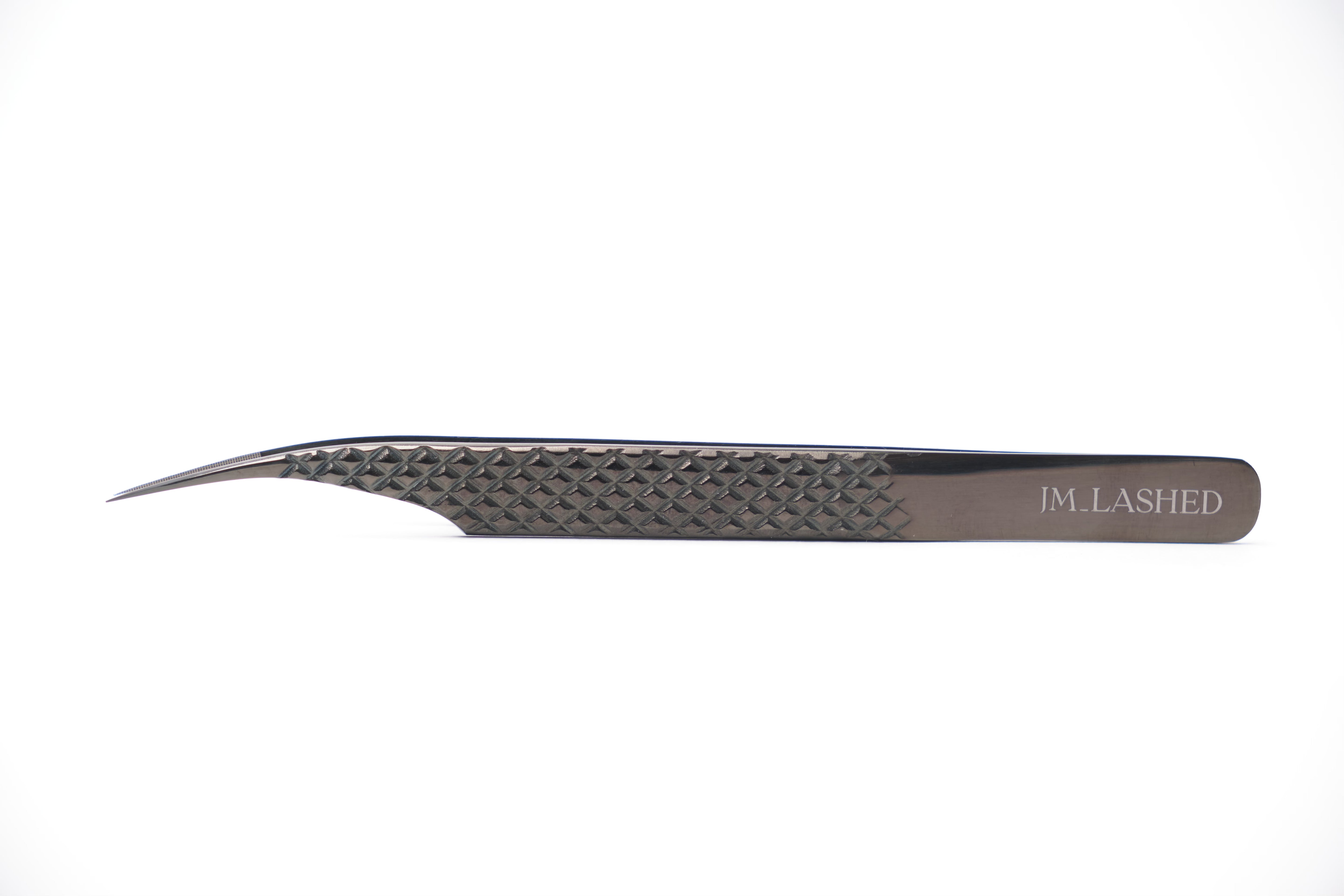 Curved Black Fiber Tweezers