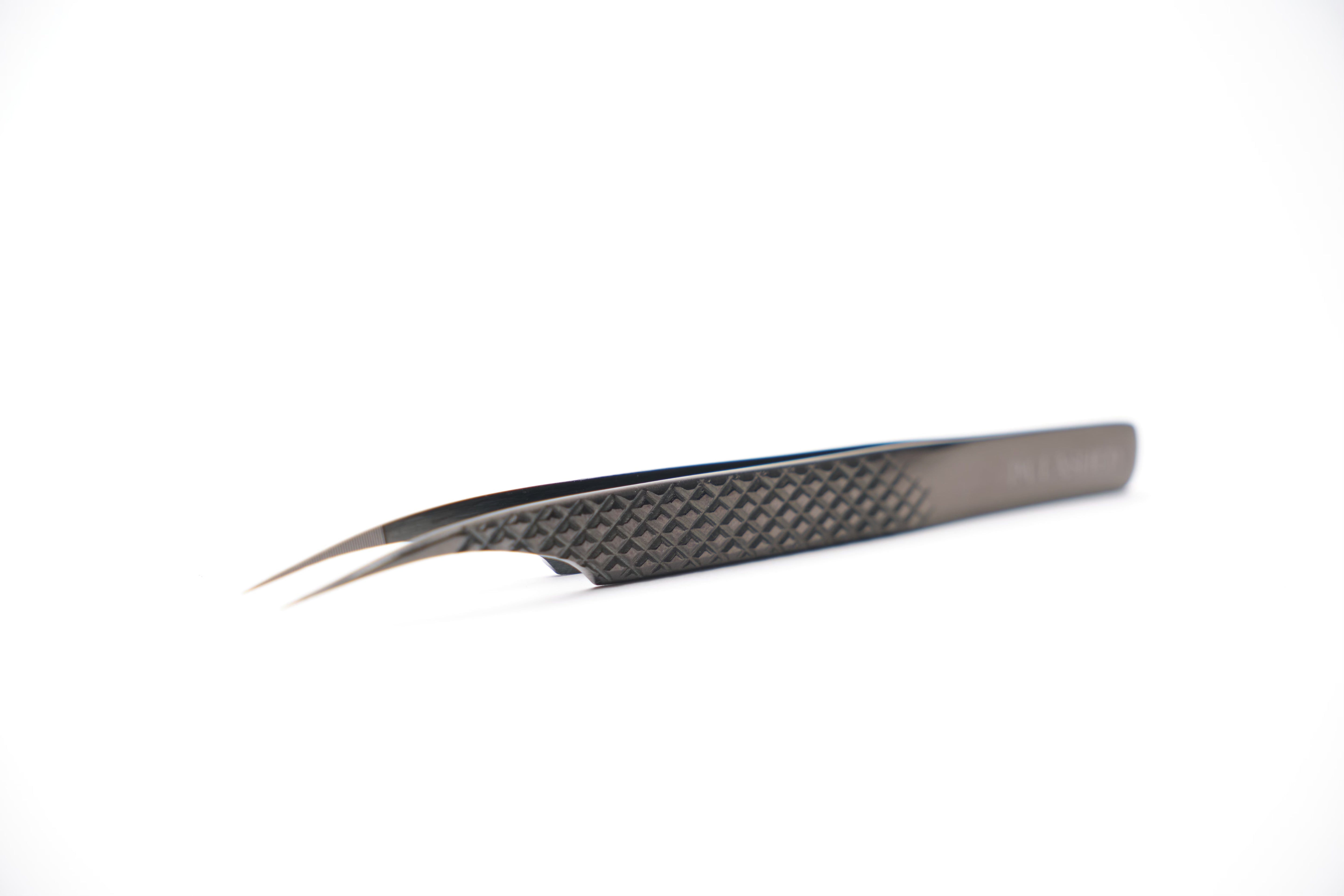 Curved Black Fiber Tweezers