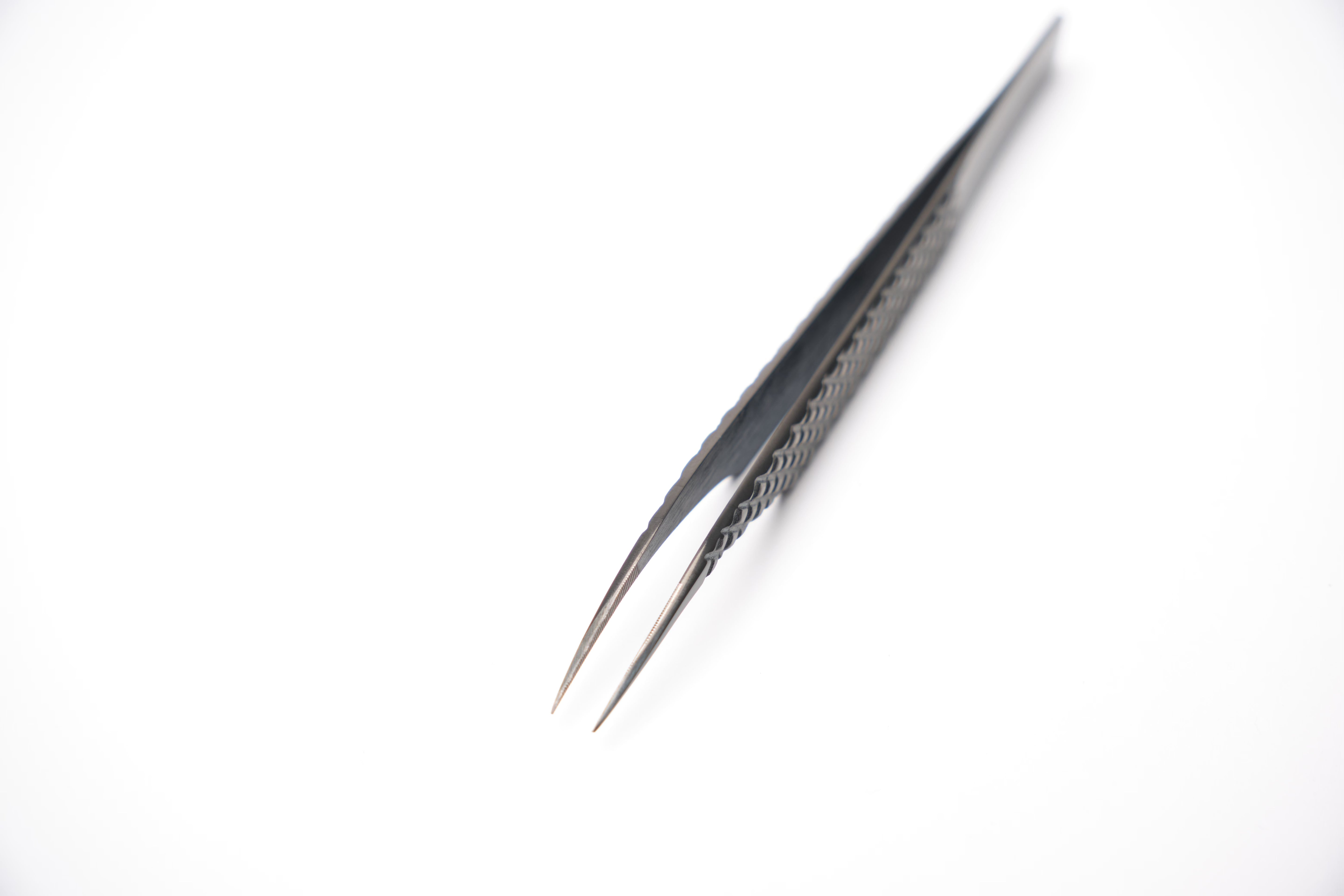 Curved Black Fiber Tweezers