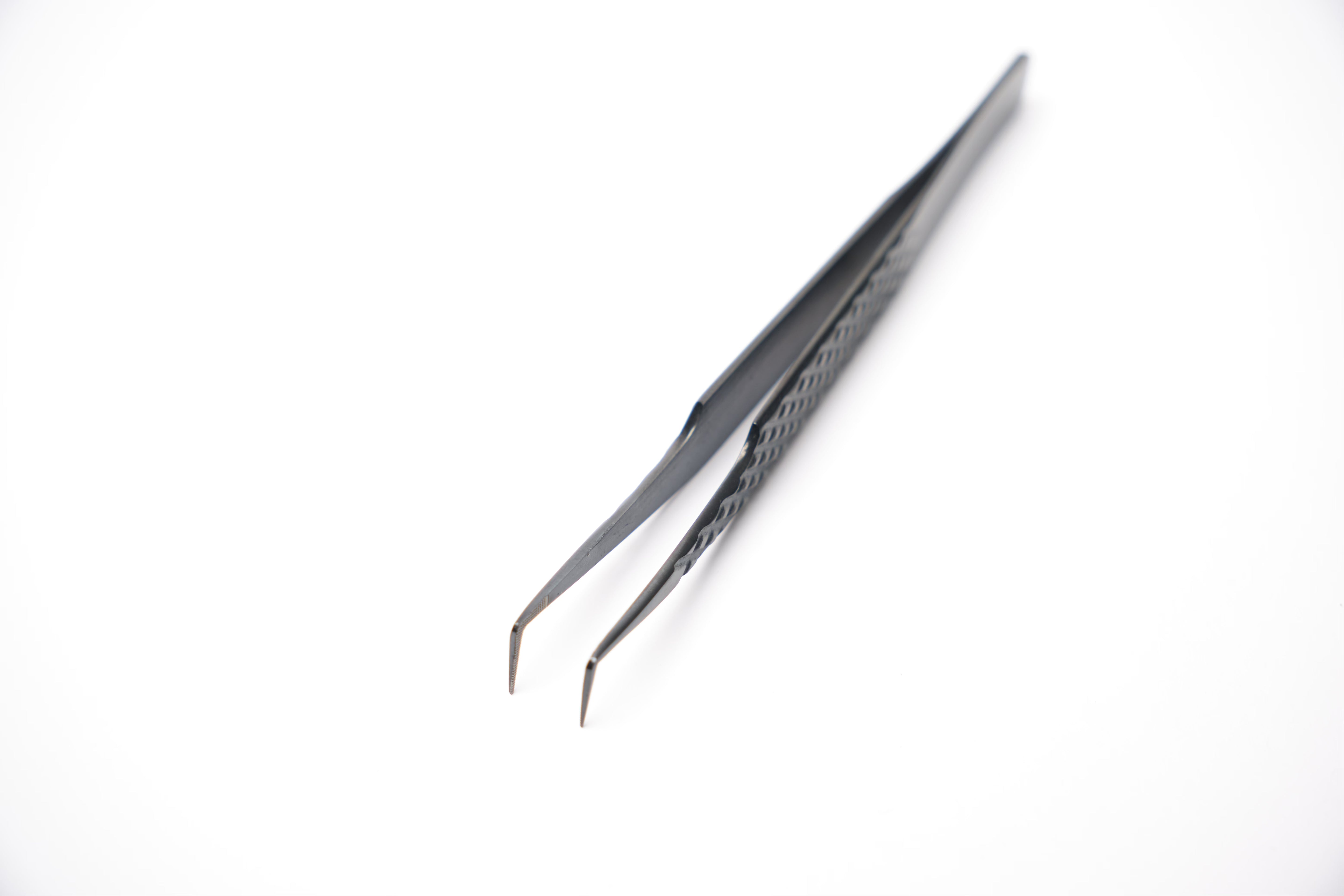 90° Black Fiber Tweezers